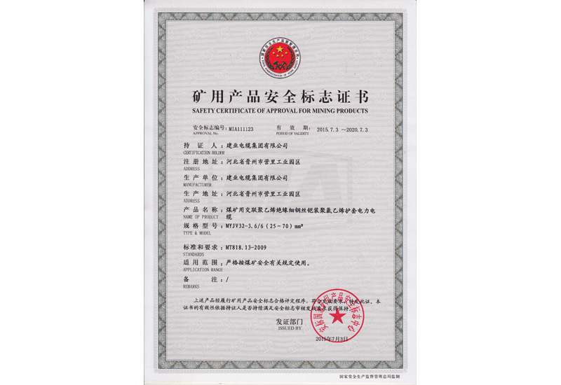 煤矿安标认证证书-快盈VIII