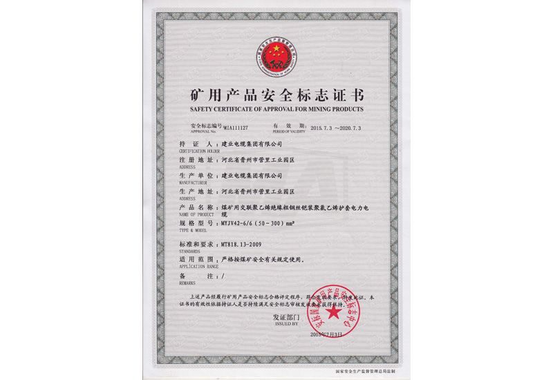 煤矿安标认证证书-快盈VIII